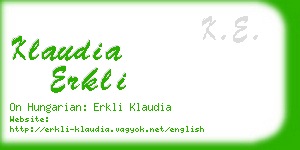 klaudia erkli business card